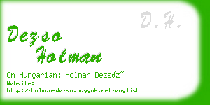 dezso holman business card